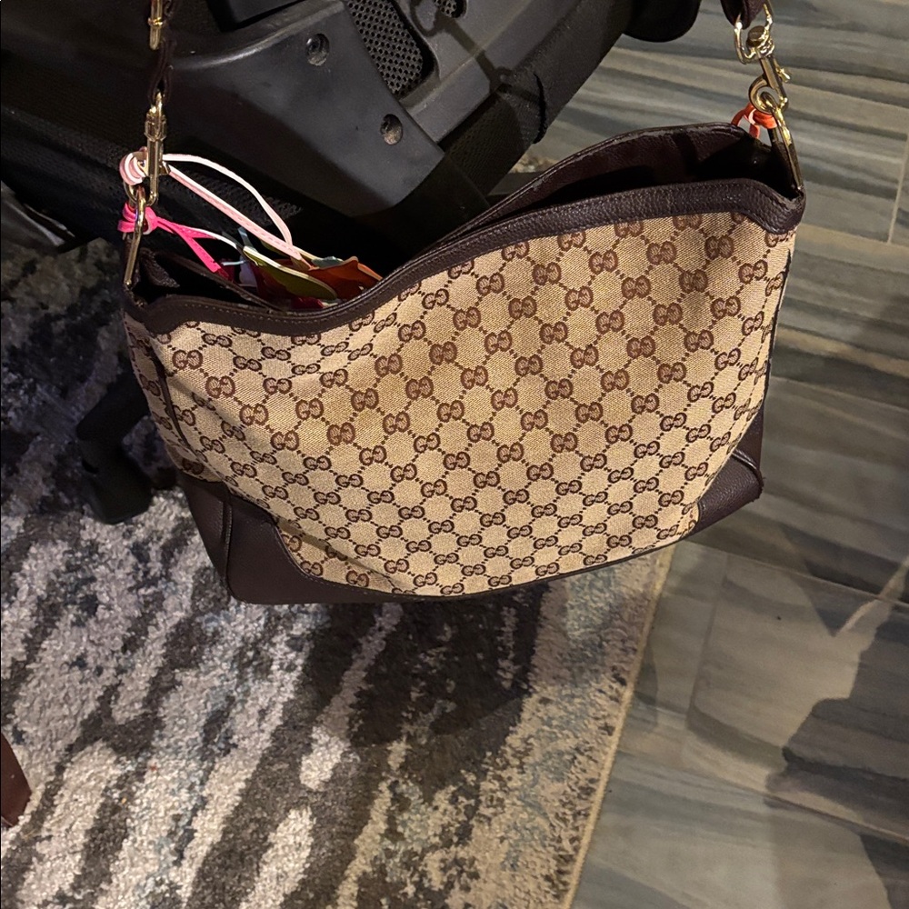 Gucci Beige and Brown GG Crossbody Bag_Asis sale. No cancellations or refunds. - Picture 14 of 16